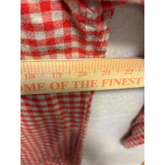 J.Crew Mens Red & White Checkered Flannel Shirt Tailored Fit Size M - Picture 7 of 10